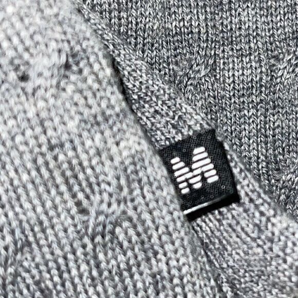 Martinique sweater Mens large Merino cable knit quarter Zip Gray - Picture 10 of 13
